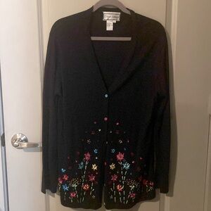 Diane Gilman silk cardigan sweater